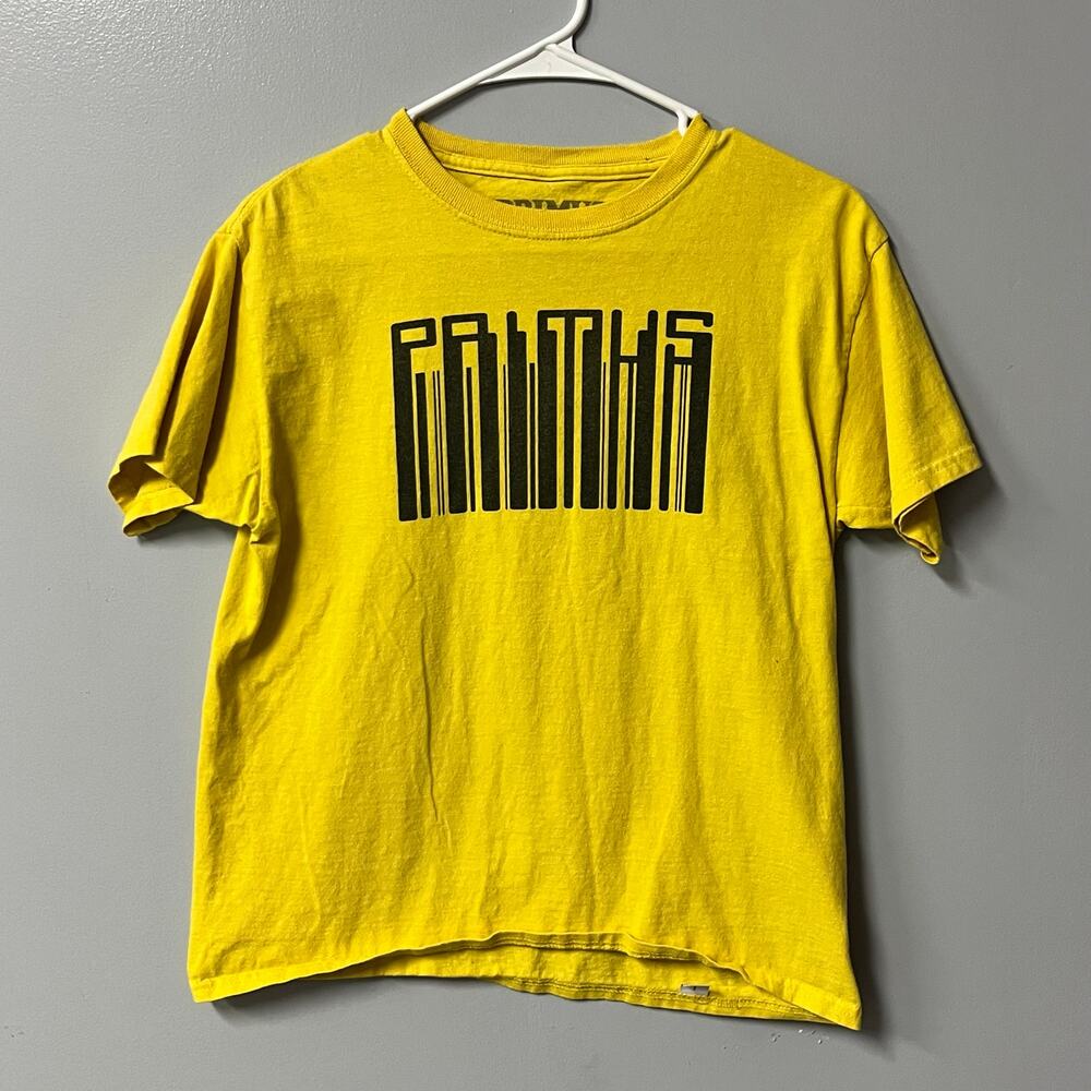 primus yellow barcode t shirt size large les claypool band merch 90s y2k